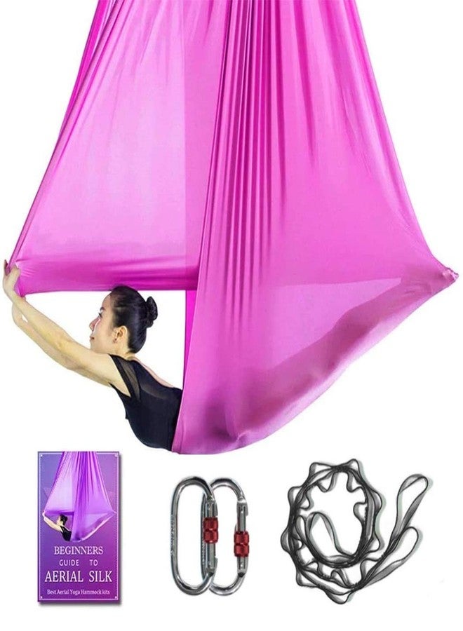 SYCYKA Aerial Yoga Hammock L:5M W:2.8M Aerial Pilates Silk Yoga Swing Set with 2000 Ibs Load Include Daisy Chain, Pose Guide - Image 1