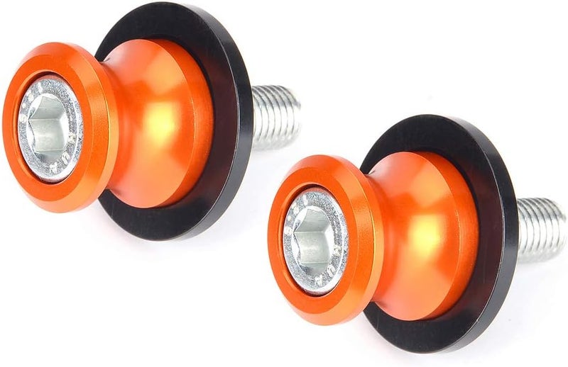Goldfire 2pcs 10MM M10 X1.25 Motorcycle Swing arm Sliders Spools CNC Swing Arm Stand Screw for FZR 1000/600R/400 for Kawasaki Z750 /Z750S/ Z750R /ER-6F /ER-6N /Duke 125/200/390 (Orange) - Image 3