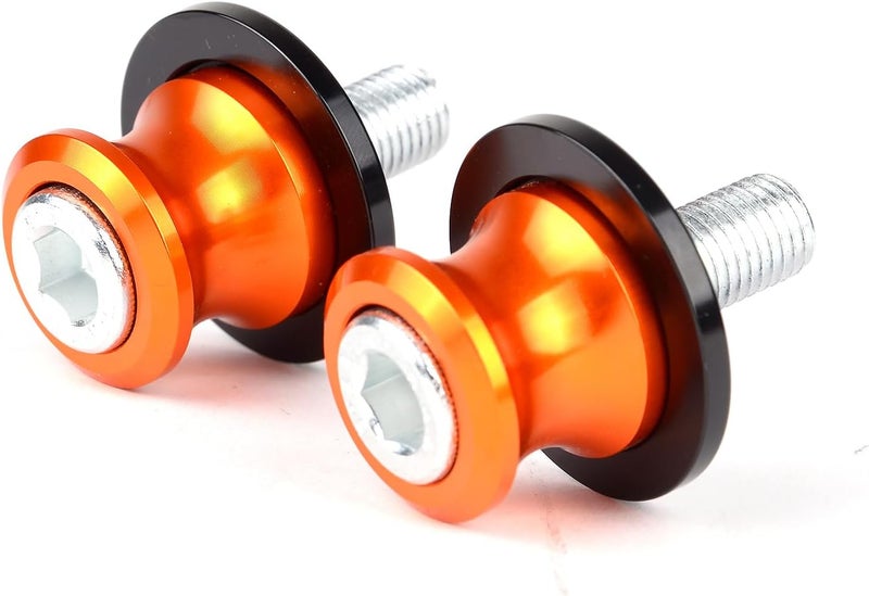Goldfire 2pcs 10MM M10 X1.25 Motorcycle Swing arm Sliders Spools CNC Swing Arm Stand Screw for FZR 1000/600R/400 for Kawasaki Z750 /Z750S/ Z750R /ER-6F /ER-6N /Duke 125/200/390 (Orange) - Image 5