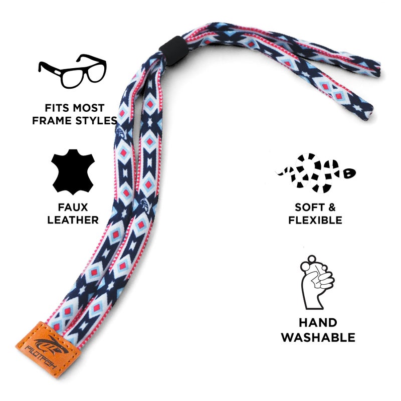 Pilotfish Premium Cotton Eyewear Retainer Sunglass Strap - Multiple Design Options - Soft & Durable Sunglass Holder - Image 2