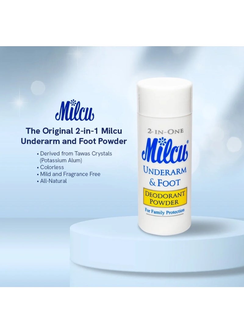 Milcu Underarm & Foot Deodorant Powder - 40g - Image 2