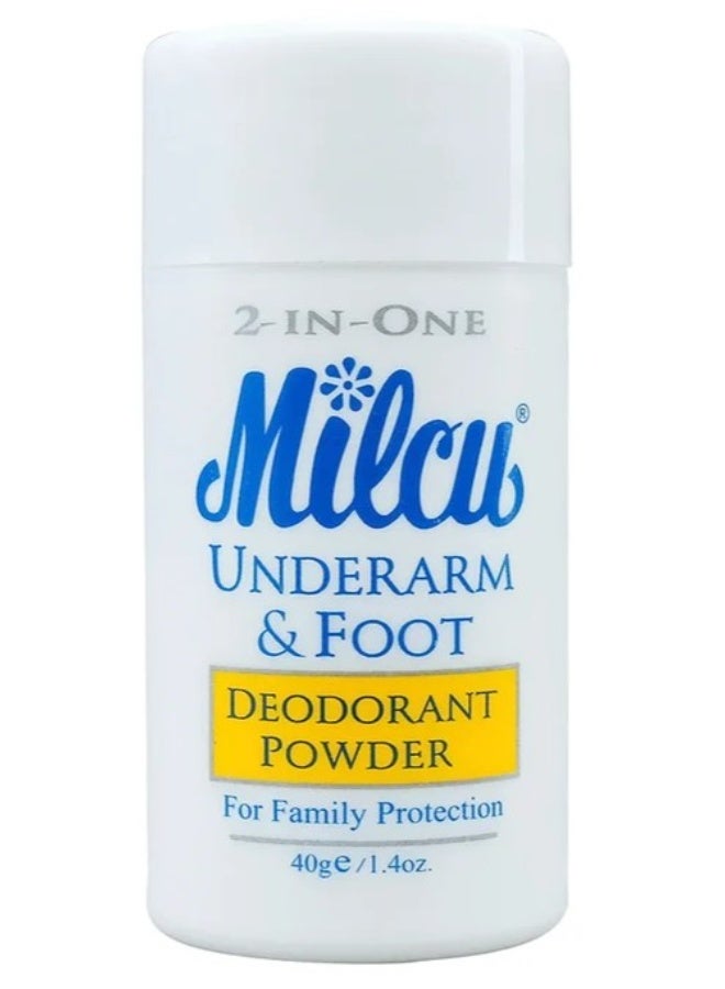 Milcu Underarm & Foot Deodorant Powder - 40g - Image 1