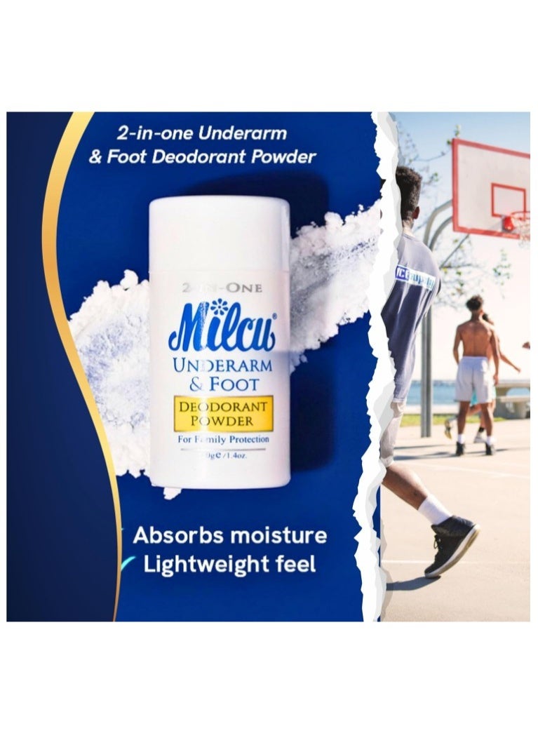 Milcu Underarm & Foot Deodorant Powder - 40g - Image 4