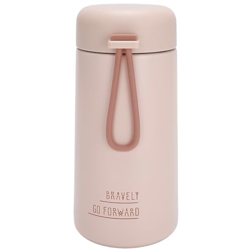 Simcat 9 oz Small Stainless Steel Vacuum Insulated Water Bottle with Silicone Handle and Leakproof Lid, Cold and Hot Drinks, for Travel, Gym, Camping and Hiking (Pink) - Image 1