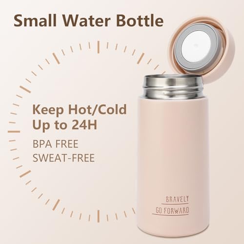 Simcat 9 oz Small Stainless Steel Vacuum Insulated Water Bottle with Silicone Handle and Leakproof Lid, Cold and Hot Drinks, for Travel, Gym, Camping and Hiking (Pink) - Image 2