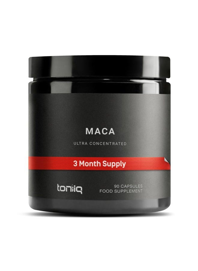 Maca Root - Ultra High Potency 20:1 Extract - Black, Red and Yellow Maca Complex - Single Origin, Wildcrafted & Highly Concentrated - Third-Party Lab Tested - 90 Capsules