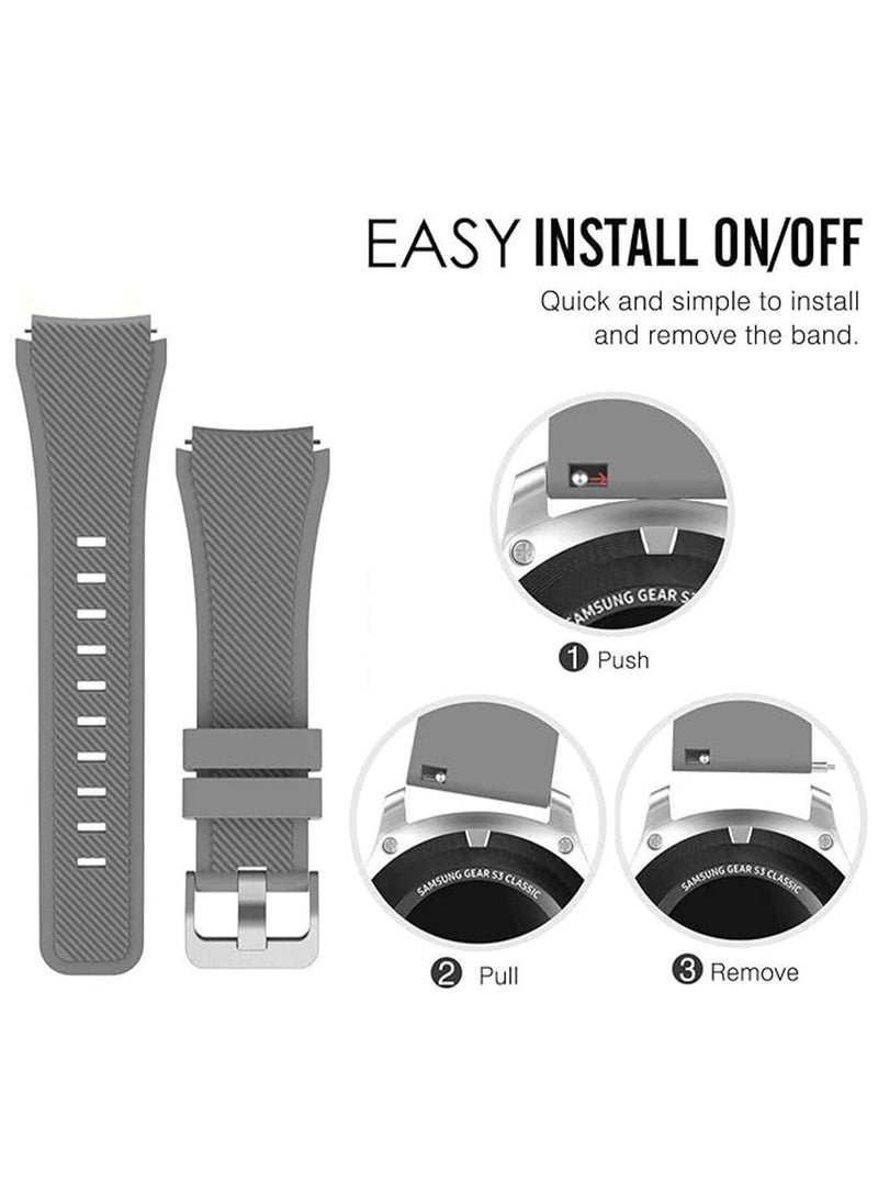 Generic - Strap for Huawei GT3 / Huawei GT3 pro/Huawei GT/Huawei GT 2 (46mm) Watch Band/Huawei Watch GT2 Pro Strap/Samsung Galaxy Watch 46mm / Galaxy Watch 3 45mm,22mm Silicone Straps Watch Band - Image 1