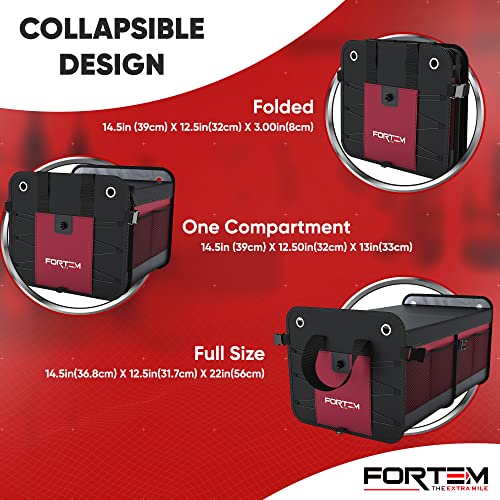 FORTEM SUV Trunk Organizer, Car Organizer, Collapsible Multi-Compartment Storage Bag for Car Accessories for Women Men, 1680D Oxford, Non Slip Bottom, Adjustable Straps, Soft Cover (65L) - Image 5