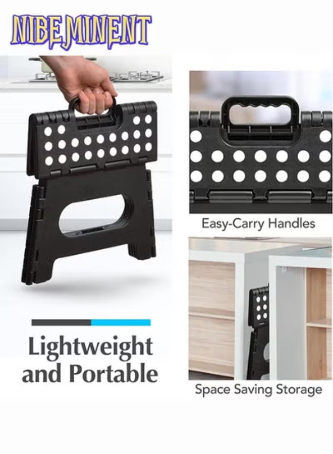 NIBEMINENT Folding Step Stool is Sturdy Enough to Support Adults and Safe Enough for Kids. Opens Easy with One Flip. Great for Kitchen, Bathroom or Bedroom - Image 2