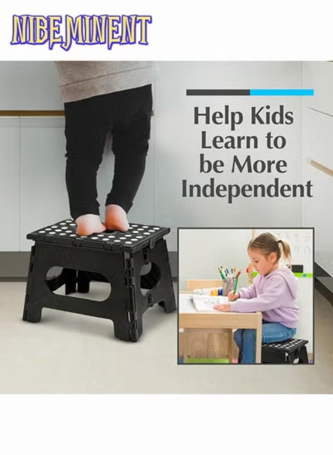 NIBEMINENT Folding Step Stool is Sturdy Enough to Support Adults and Safe Enough for Kids. Opens Easy with One Flip. Great for Kitchen, Bathroom or Bedroom - Image 5