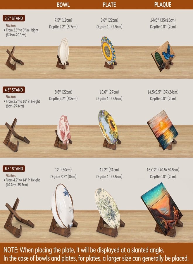 ANBOXIT Plate Stand, 3.5 Inch Bowl Stands for Display, Wooden Easel Frame Holder, Display Stand for Large Deep Bowls Platters and Dishes, 3.5" H x 4.8" W x 4" D (For Bowls under 2.5" in Depth) - Image 5