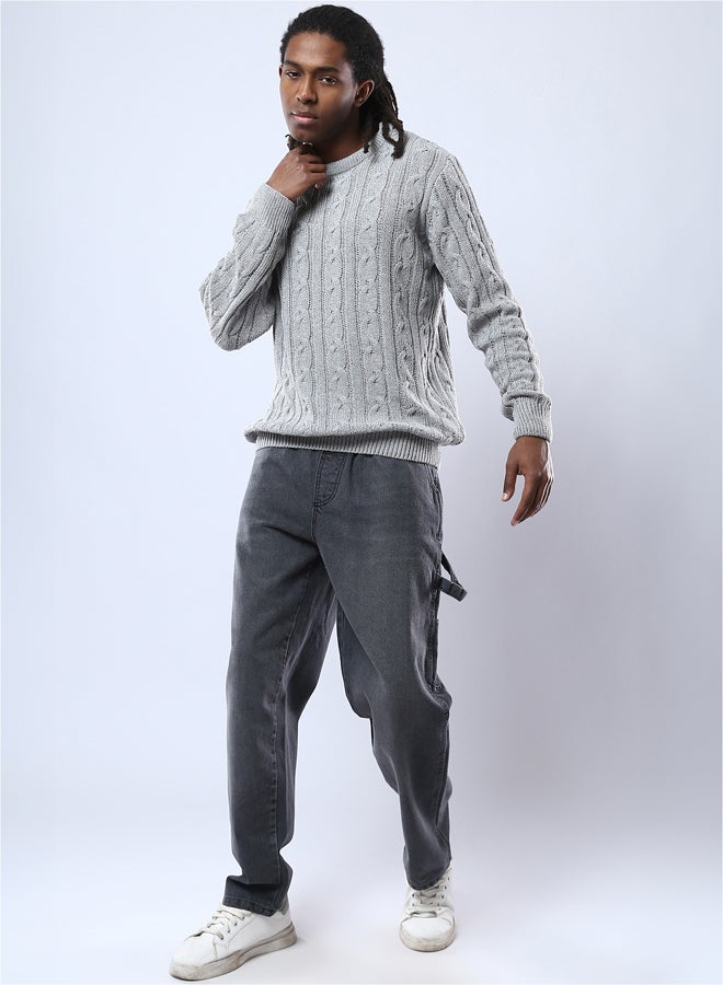 RAVIN Light Grey Long Sleeves Slip On Knitted Pullover - Image 5