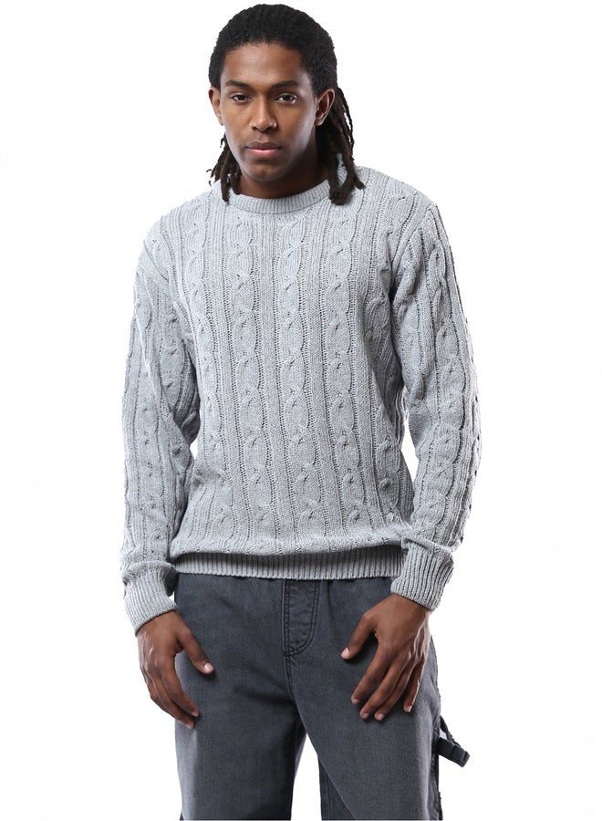 RAVIN Light Grey Long Sleeves Slip On Knitted Pullover - Image 1