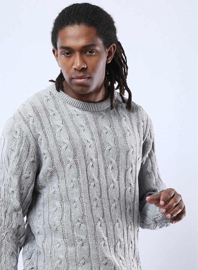 RAVIN Light Grey Long Sleeves Slip On Knitted Pullover - Image 4