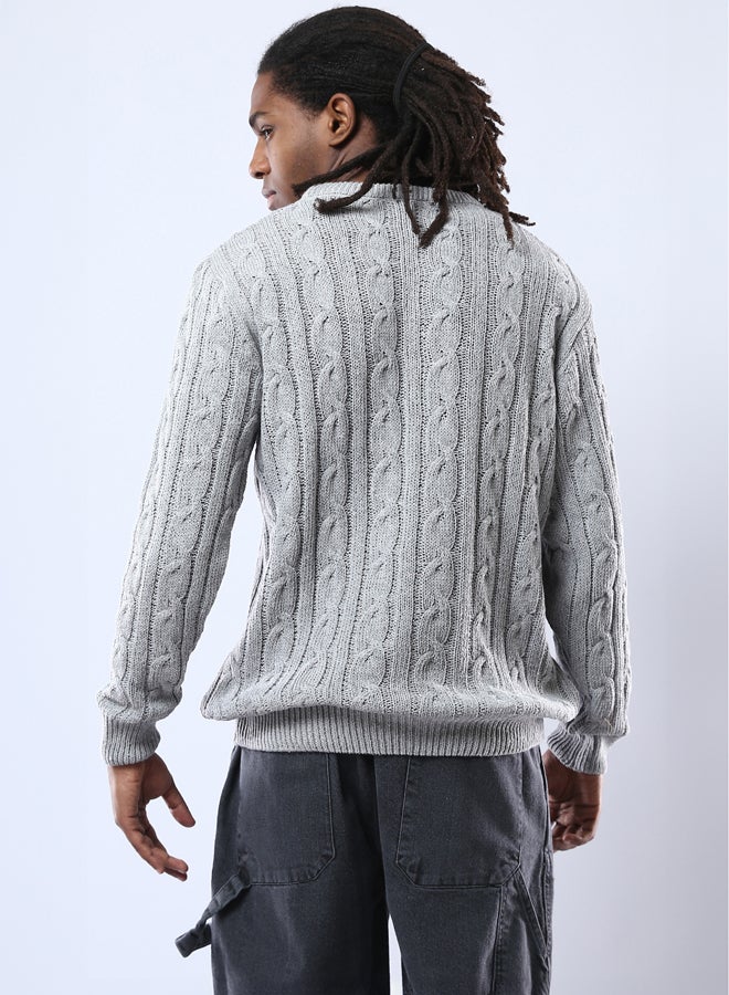 RAVIN Light Grey Long Sleeves Slip On Knitted Pullover - Image 3