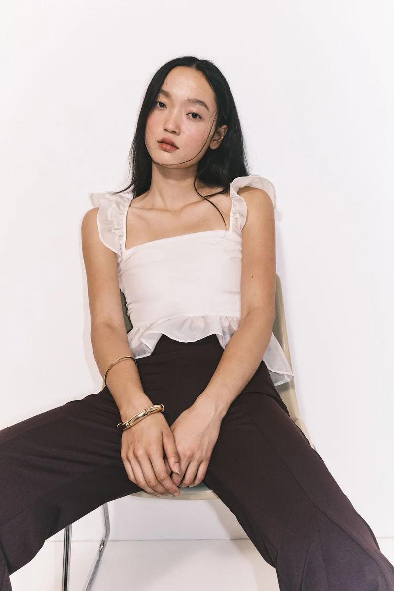 H&M Tie-detail peplum blouse