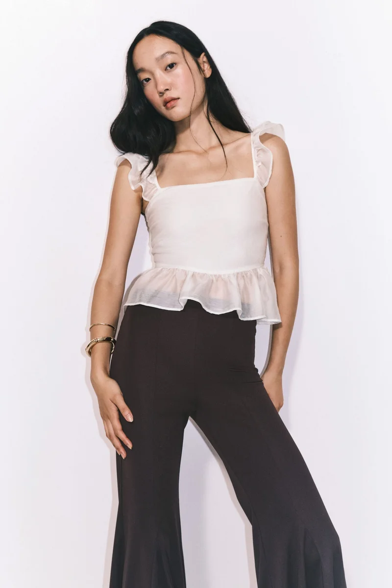 H&M Tie-detail peplum blouse