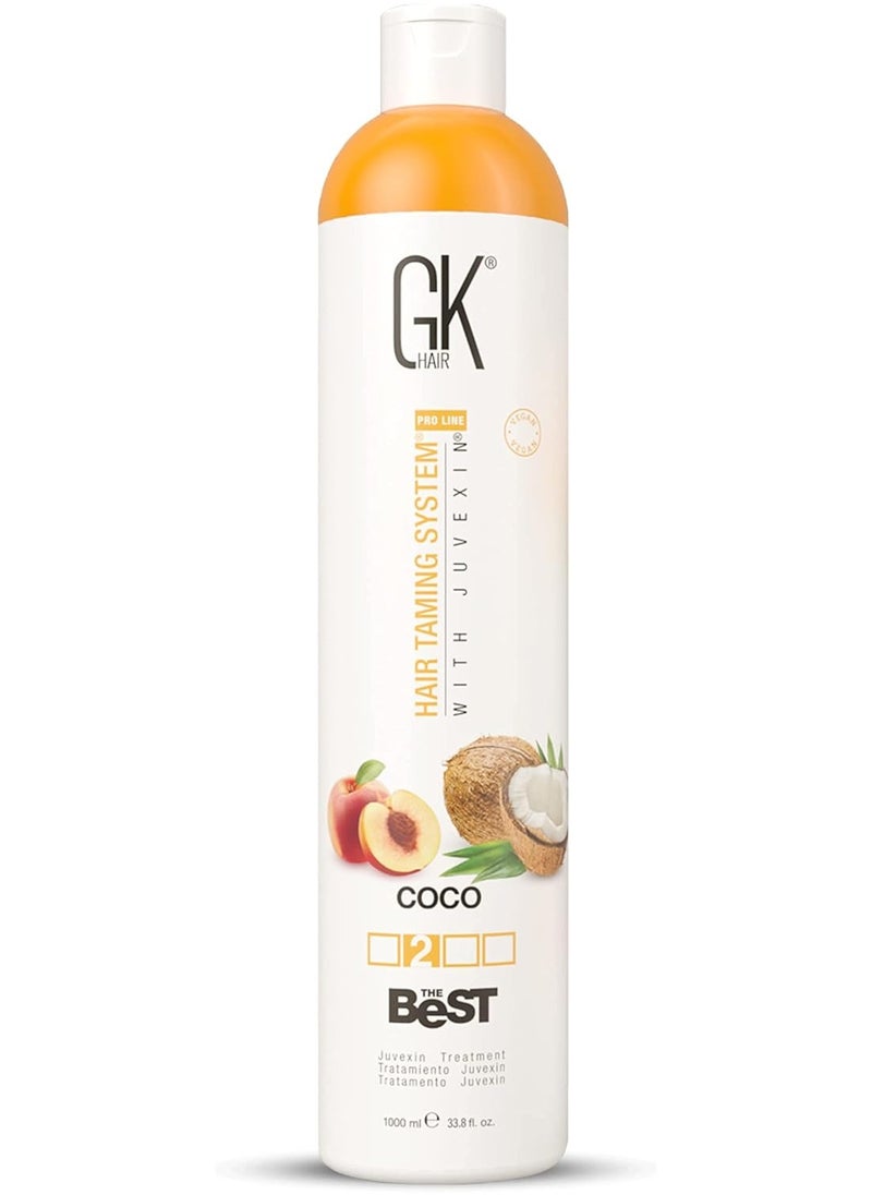 GK GK Hair The Best Keratin & Coconut Smoothing Hair Treatment 1000ml - Professional Vegan Brazilian Hair Complex for Silky Smooth, Frizz Free Hair - Formaldehyde Free  - Image 5