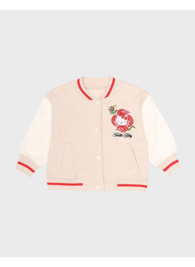 Zara Kids' Adorable And Playful Hello Kitty Embroidered Print Baseball Jacket - Image 1