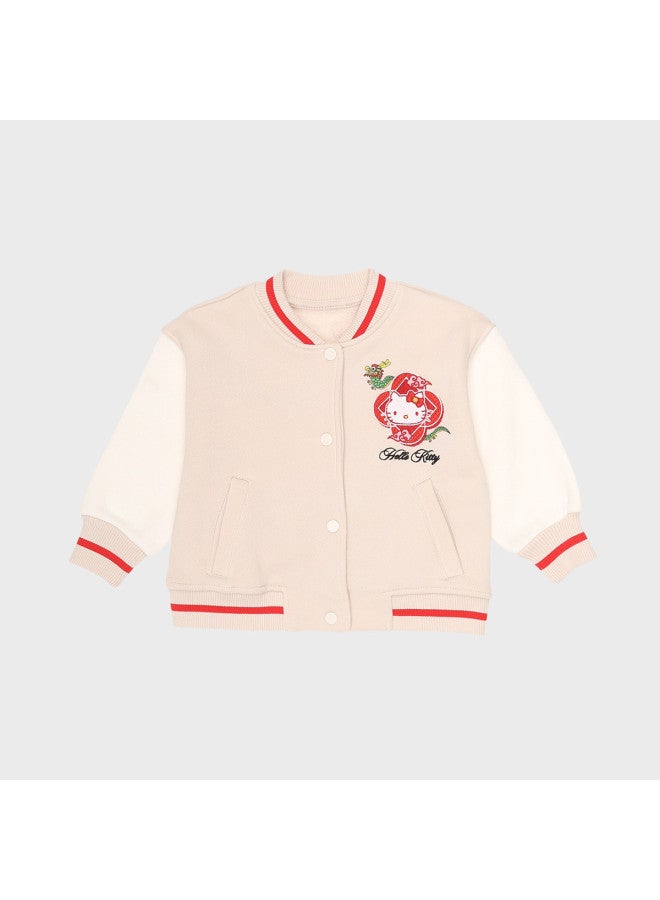 Zara Kids' Adorable And Playful Hello Kitty Embroidered Print Baseball Jacket - Image 2