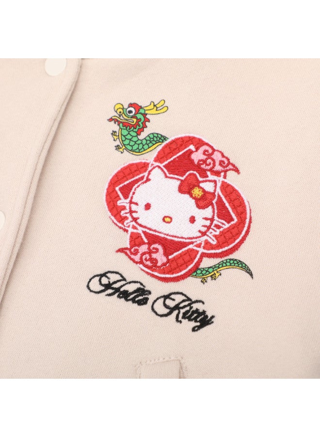 Zara Kids' Adorable And Playful Hello Kitty Embroidered Print Baseball Jacket - Image 5