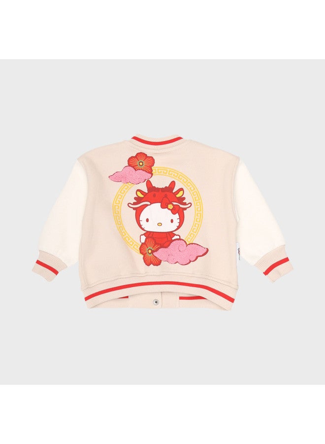 Zara Kids' Adorable And Playful Hello Kitty Embroidered Print Baseball Jacket - Image 3