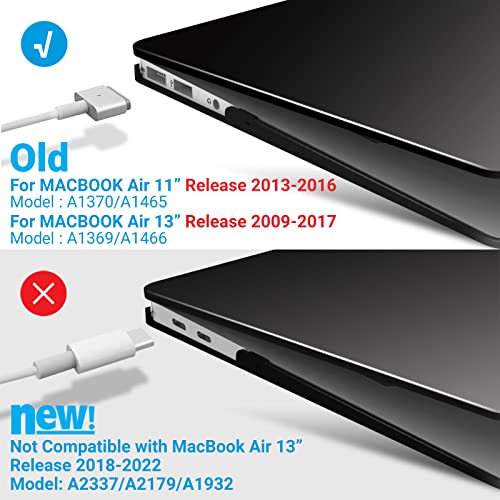 IBENZER Compatible with MacBook Air 11 Inch Case Model A1370 A1465, Soft Touch Plastic Hard Shell Case Bundle with Keyboard Cover & Screen Protector for Mac Air 11, Black, A11BK+2 - Image 4