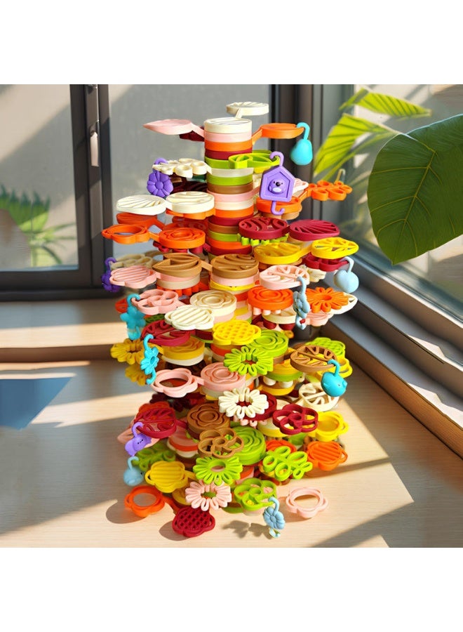 F.A.M.S Flower & Nature Linking Construction Toy Set – 200+ PCS Colorful Interlocking Shapes – Creative STEM Building Toy for Kids – Fine Motor Skills, Imagination & Early Learning – Safe & Durable Plastic - Image 1