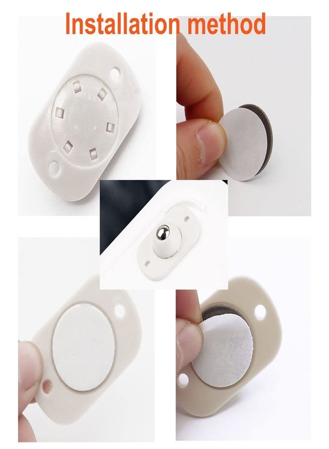CUBIZ 4 Pc Self Adhesive Mini Swivel Casters Wheels,Universal Wheels at The Bottom of The Storage Box, Swivel Caster Wheels 360 Degree Rotation Pulley for Furniture Various Storage Boxes - Image 3