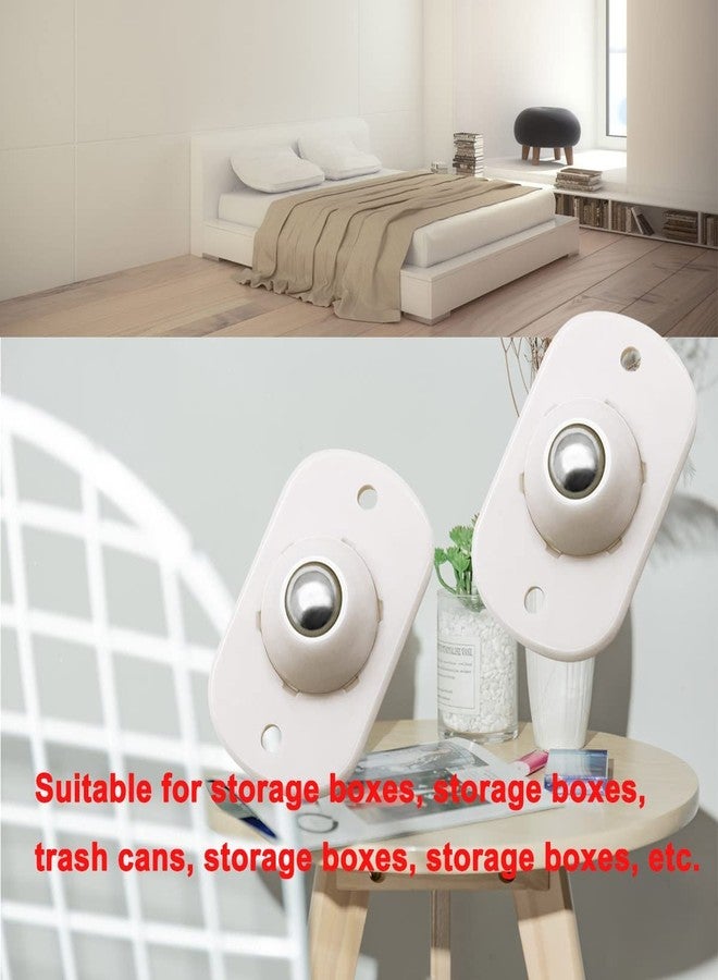 CUBIZ 4 Pc Self Adhesive Mini Swivel Casters Wheels,Universal Wheels at The Bottom of The Storage Box, Swivel Caster Wheels 360 Degree Rotation Pulley for Furniture Various Storage Boxes - Image 4