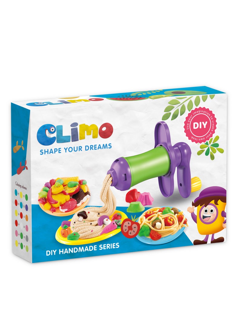 كلايمو - مجموعة لعب الصلصال الملونة لصنع النودلز | آلة صنع المعكرونة للأطفال - Image 1