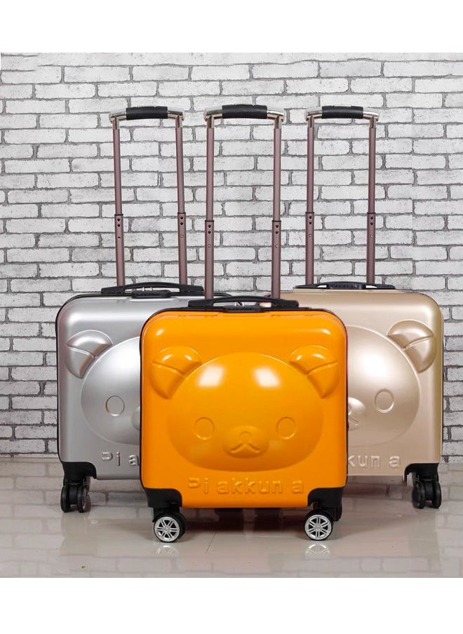Generic - 20Inch Kids Luggage Kids Trolley Case Travel Suitcase Children Portable Rolling Luggage Wheels for Boys and Girls Cartoon Luggage(Oranger Bear) - Image 1