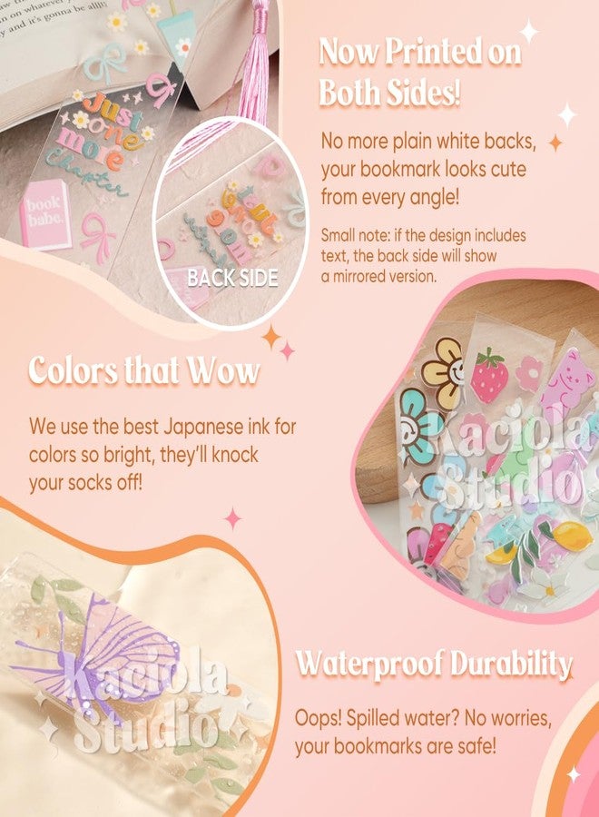 Kaciola 15 Sheets Booklover Theme UV DTF Bookmark Wraps, Acrylic Bookmark Blanks UV DTF Stickers, Waterproof Rub on Transfers for Book Lover DIY (Blank Bookmarks Not Included) - Image 4