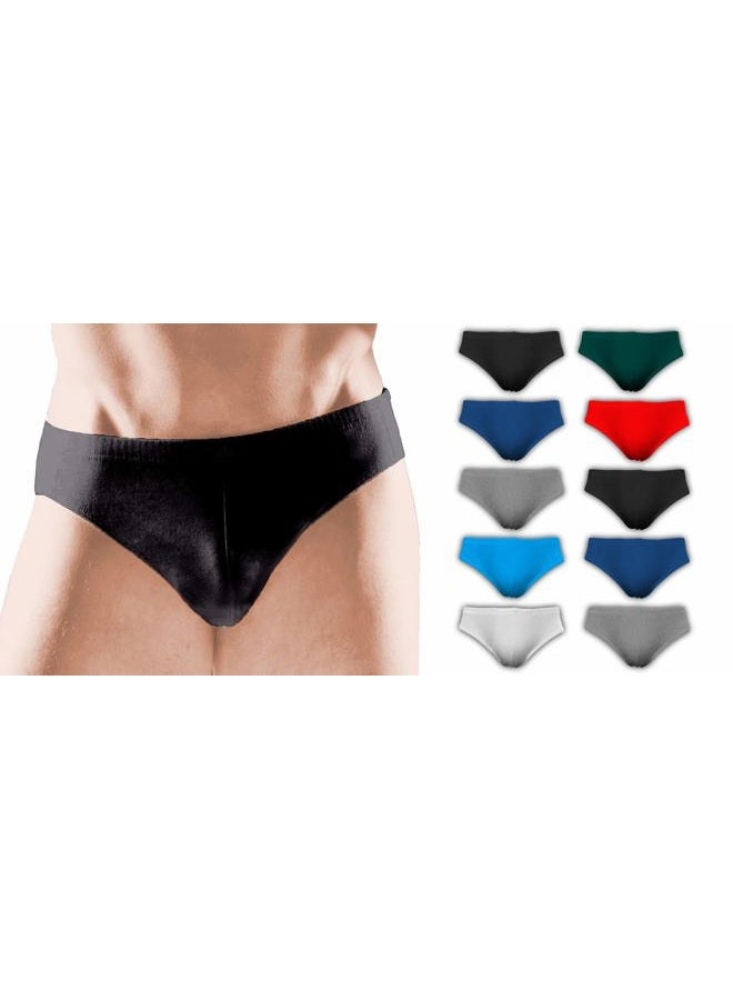 Andrew Scott Men's Cotton Color Sport Briefs |All Natural Cotton Underwear | Multi Packs -Colors - Image 1