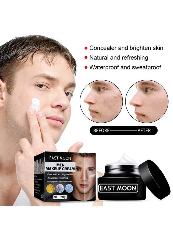East Moon - Men Makeup Cream 50g,Concealer and Brighten Skin,Natural and Refreshing,Waterproof and Sweatproof,Suitable for Use During Makeup - Image 1