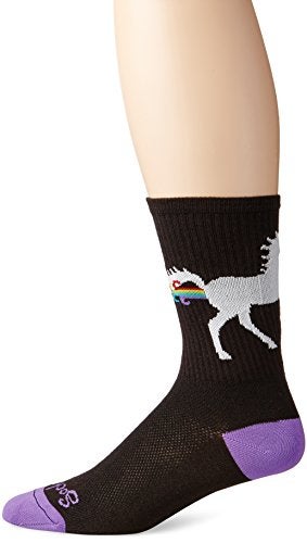 SockGuy Men's Unicorn Express Socks, Black, Small/Medium - Image 4