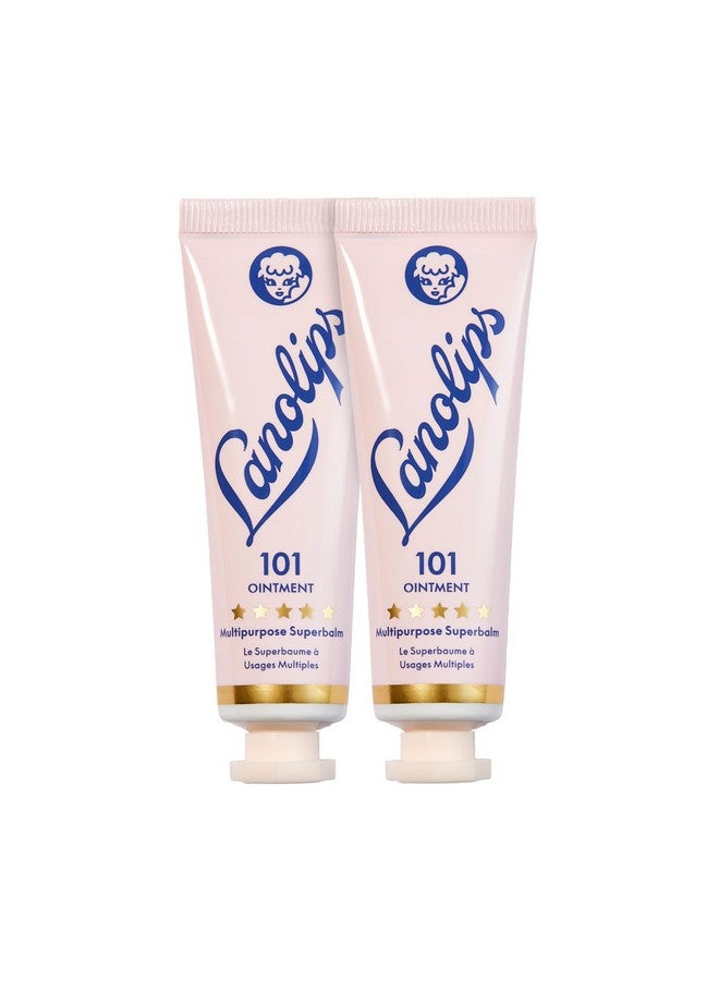 لانو ليبس مرهم لانوليبس 101 متعدد الاستخدامات، بلسم سوبر الأصلي - يحتوي على زيت اللانولين النقي لشفتين ناعمتين ورطبتين وصحيتين - بلسم شفاه طبيعي للشفاه الجافة والبشرة المحيطة بالأظافر والمزيد (عبوة من قطعتين، 0.52 أونصة لكل منهما) - Image 1