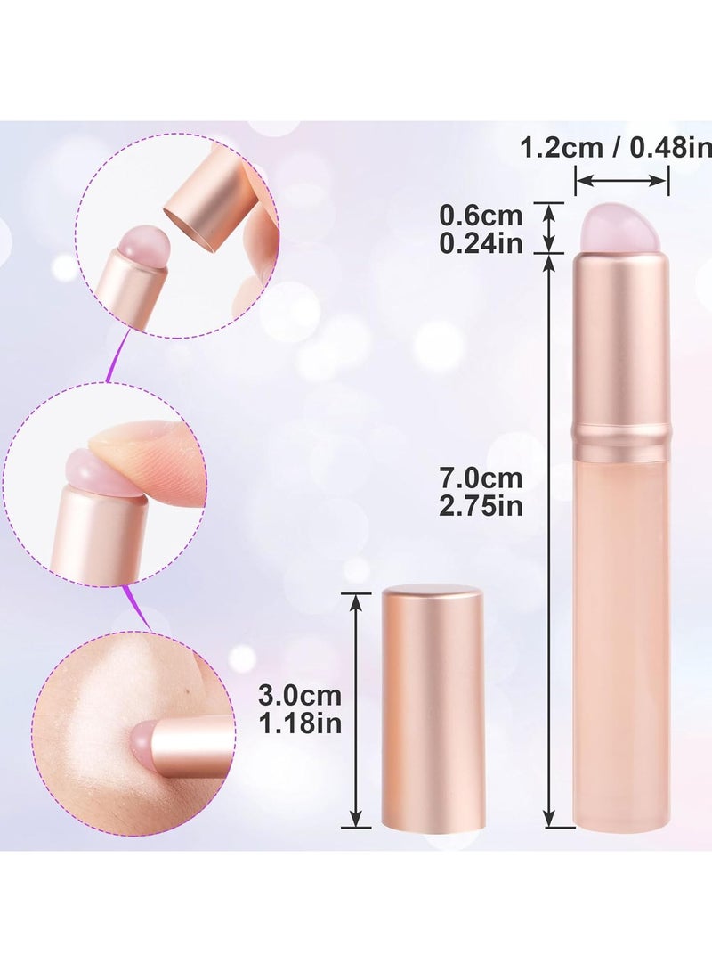 Goolsky Mini Portable Pink Jelly Transparent Handle Silicone Lip Brush with Cap, Pocket Makeup Brush for Lipstick Blending, Concealer, Lip Mud, Nail Art, Small Round Head Lip Brush for All Skin Types, Unscented, Resin Rod, Travel-Friendly - Image 3