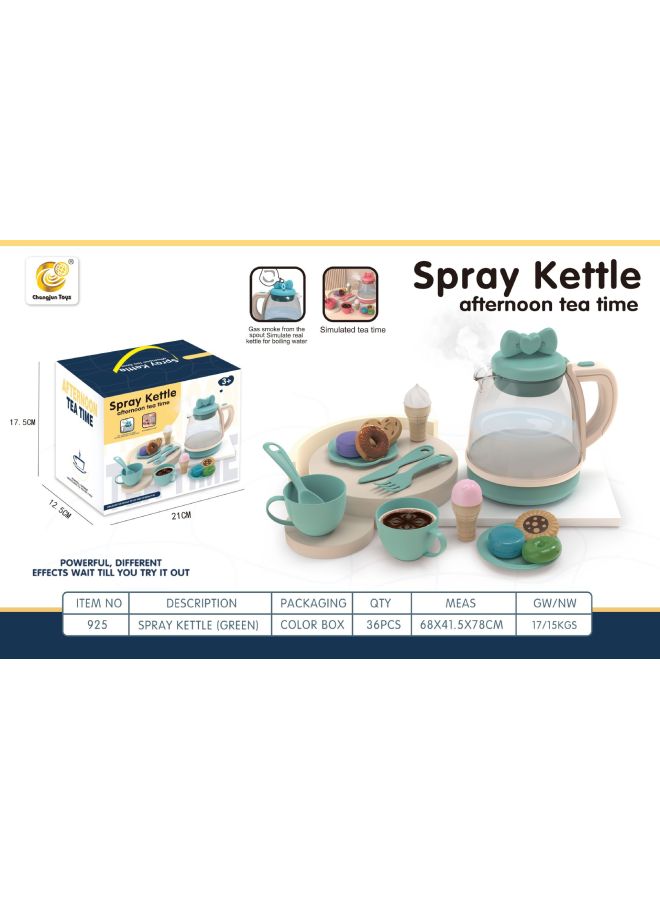 غلاية متعددة الوظائف للأطفال محاكاة رذاذ الإضاءة مجموعة الشاي الإبداعية الحلوى لعبة الشاي بعد الظهر - اللون: غلاية رذاذ طقم شاي الحلوى - وردي - Image 2