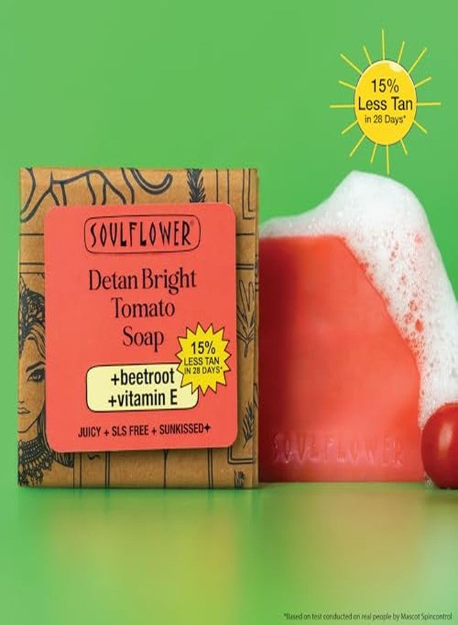 Soulflower Tomato Soap, Tan Removal from Every Ghar, Cleansing, Moisturizer, Magic Wash for Face, Body with Watermelon, Beetroot, Vitamin E | 100% Natural, Handmade for All Skin Types, 100g - Image 3