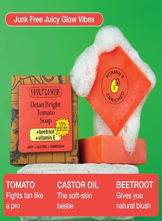 Soulflower Tomato Soap, Tan Removal from Every Ghar, Cleansing, Moisturizer, Magic Wash for Face, Body with Watermelon, Beetroot, Vitamin E | 100% Natural, Handmade for All Skin Types, 100g - Image 4