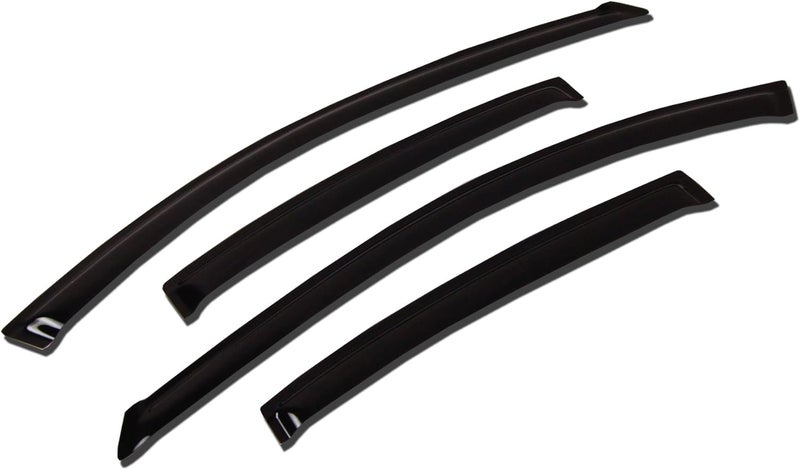 Tuningpros WV-807B Outside Mount Window Visor Deflector Rain Guard Dark Smoke 4-pc Set, Compatible with 2013-2017 Infiniti QX56 QX80 - Image 1