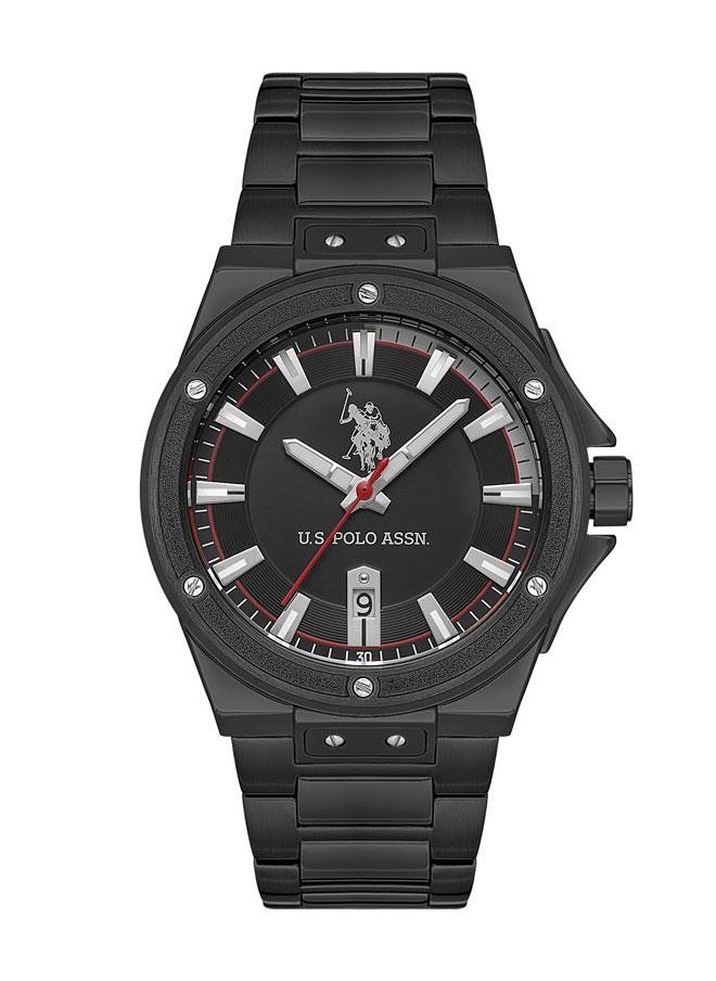 U.S. Polo Assn. U.S. Polo Assn. Fundamental 42mm Stainless Steel Watch with Black Dial & Luminous Markers - USPA1060-05 - Active Rugged Design for Gents  - Image 1
