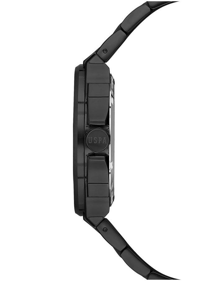 U.S. Polo Assn. U.S. Polo Assn. Fundamental 42mm Stainless Steel Watch with Black Dial & Luminous Markers - USPA1060-05 - Active Rugged Design for Gents  - Image 2