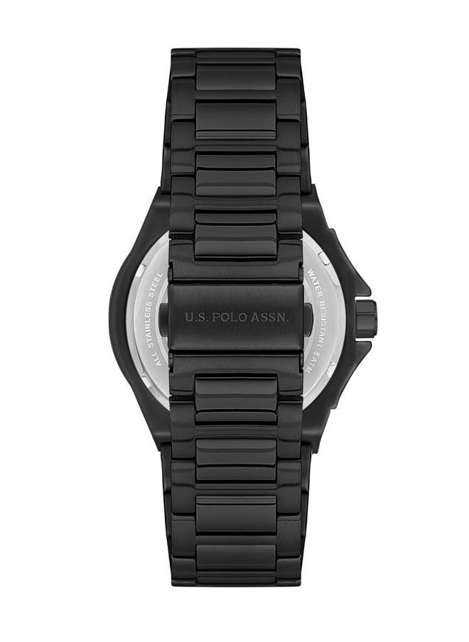 U.S. Polo Assn. U.S. Polo Assn. Fundamental 42mm Stainless Steel Watch with Black Dial & Luminous Markers - USPA1060-05 - Active Rugged Design for Gents  - Image 3