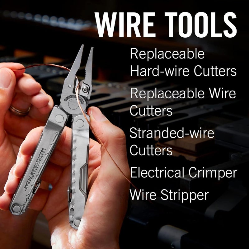 LEATHERMAN أداة متعددة الاستخدامات ريبار مع قواطع أسلاك قابلة للاستبدال ومنشار، ستانلس ستيل - Image 5
