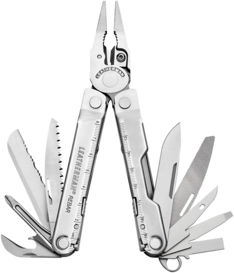 LEATHERMAN أداة متعددة الاستخدامات ريبار مع قواطع أسلاك قابلة للاستبدال ومنشار، ستانلس ستيل - Image 1