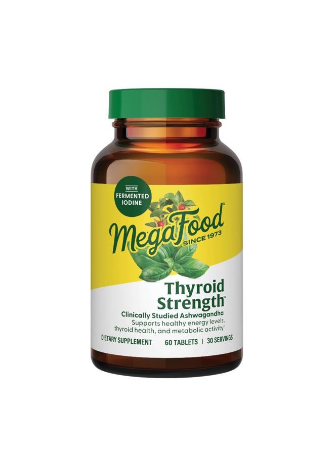 MegaFood Thyroid Strength - Mineral Supplement - Thyroid Support for Women with Ashwagandha, Zinc, Selenium, Copper, Iodine & L-Tyrosine & Herb Blend - Vegetarian - 60 Tabs (30 Servings) - Image 1