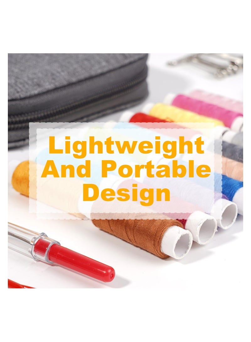 SYOSI Sewing Kit with Case Portable Sewing Accessories Supplies Basic Hand Sewing Starter Set for Home Traveler Adults Beginner Emergency Kids Contains Thread Scissors Needles Measure Tape - Image 5