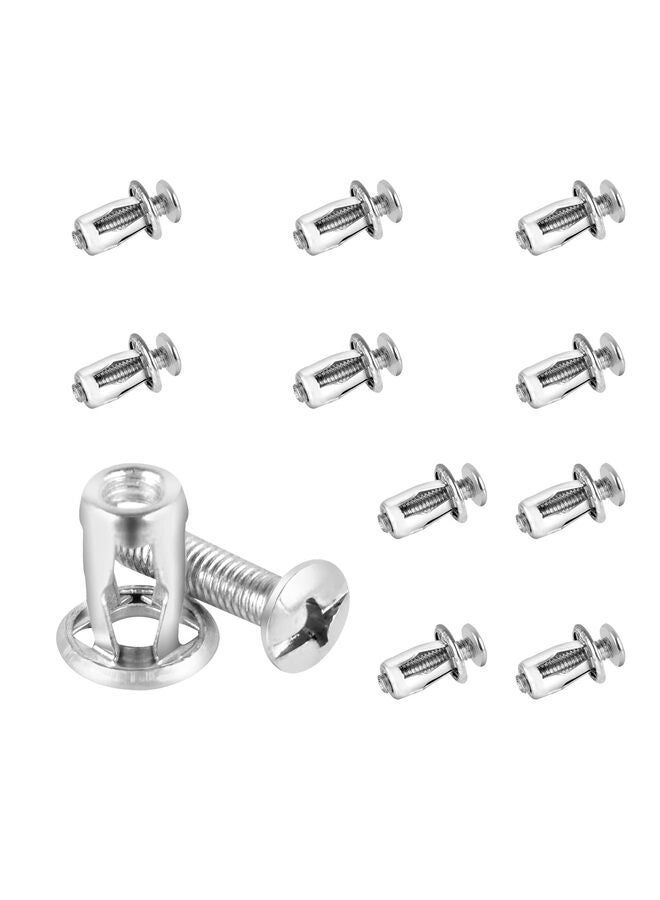 10 قطع من مسامير التمدد، تثبيت تجويف معدني مجوف مرساة باب مجوفة لباب 0-5 مم، مرساة جدار مجوفة قصيرة للغاية، كسوة من الألومنيوم، أنبوب فولاذي، صفيحة حديدية، مجوف، M6X25 - Image 1